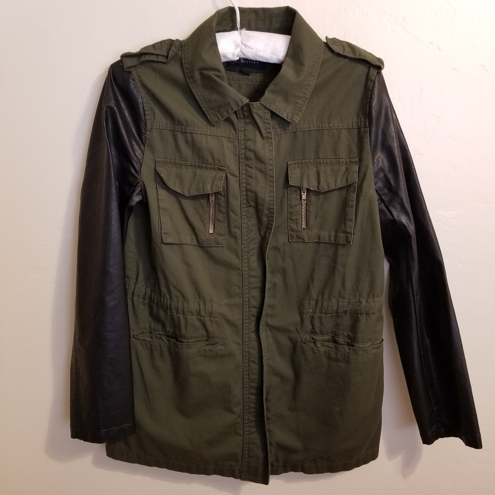 Blu Pepper Jacket S Military Green Faux Leather